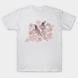 Quail and Wild Roses T-Shirt